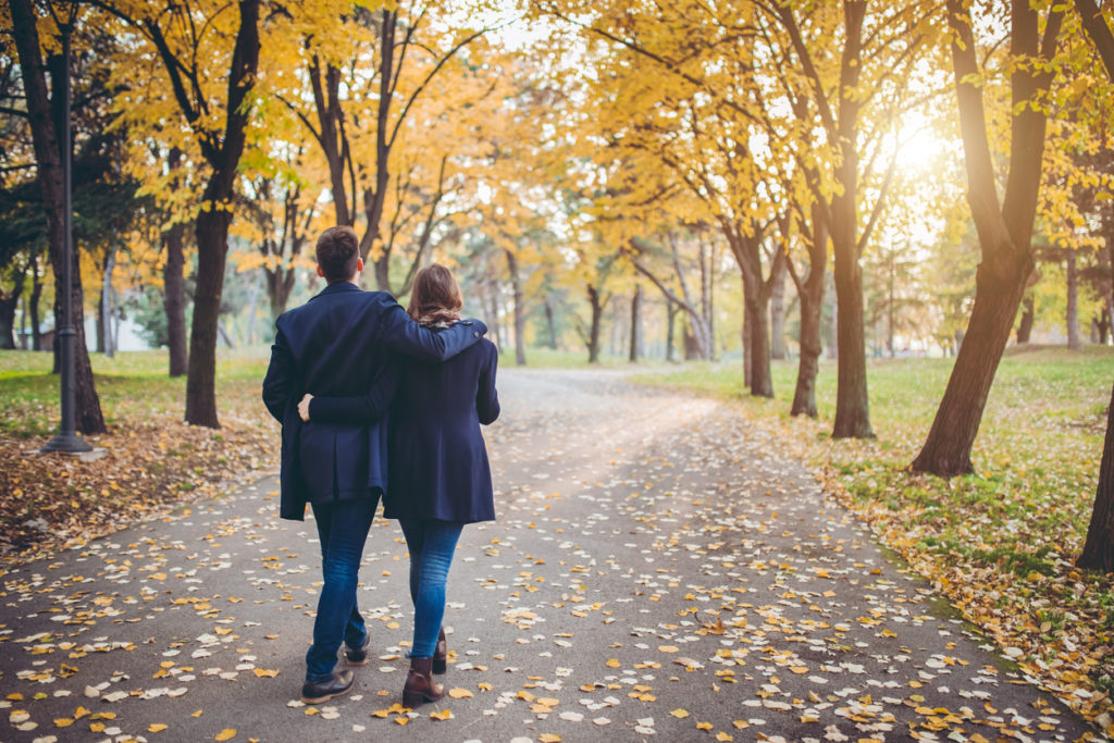 Young couple in a park